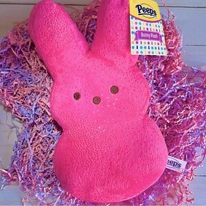 RARE Peeps Sparkle Pink Bunny Plush 10” NEW NWT
